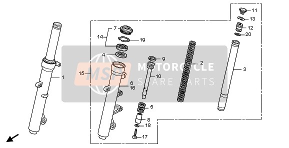 51401KRJ761, Spring, Fr. Fork, Honda, 0